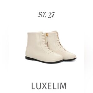 LUXELIM SIZE 27 ivory Milano leather Boots